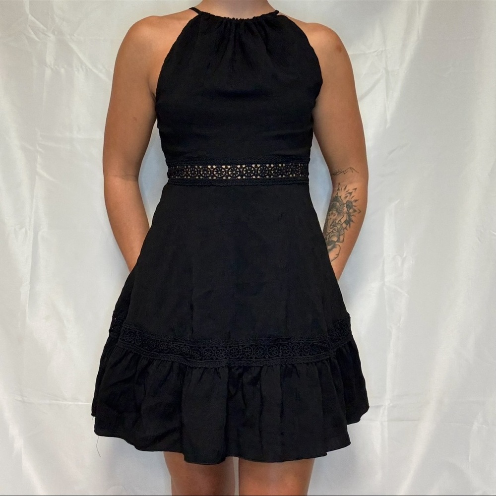 Elegant Black Halter Dress